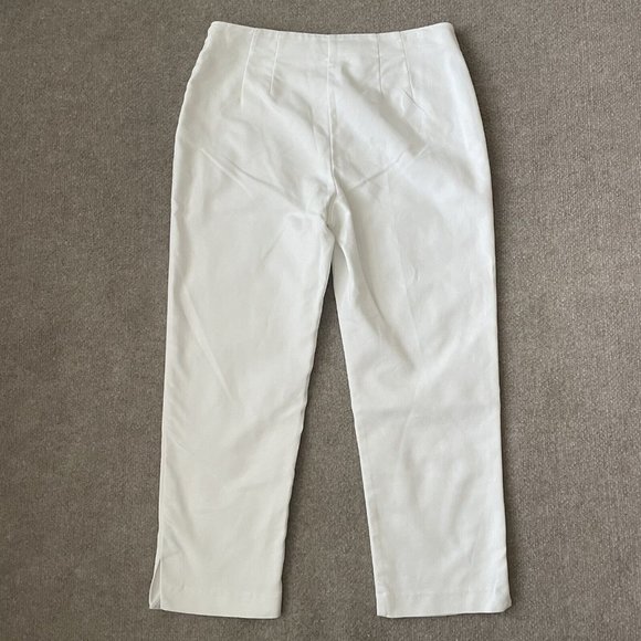 Chico's Pants Womens 00 (Size 2) White Cropped Stretch Side Zip Casual Summer - Picture 12 of 13